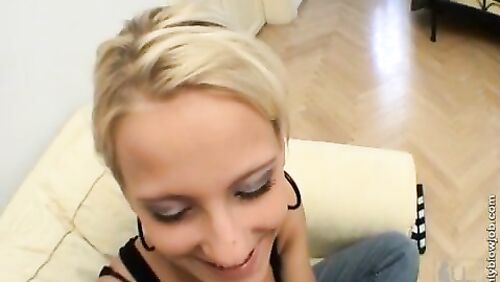 Blonde party girl POV BJ