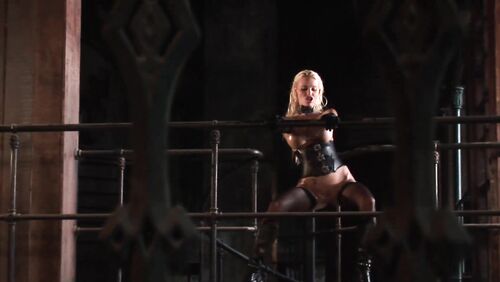 Leather Corset, Mesh Stockings And a 9mm