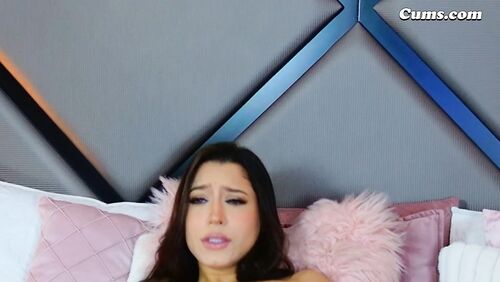 Horny Brunette Gently Caressing Her Clitoris