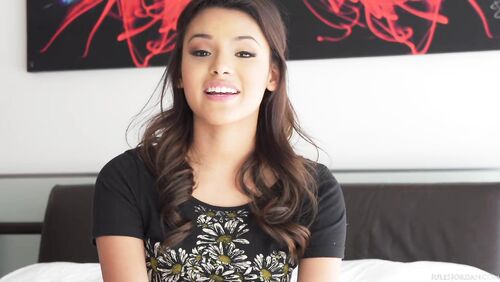 Josie Jagger, 19 year old hot Latina teen devours a big fat cock