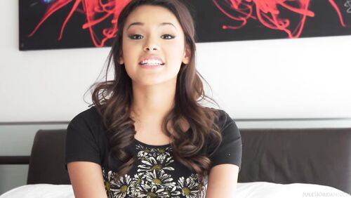 Josie Jagger, 19 year old hot Latina teen devours a big fat cock