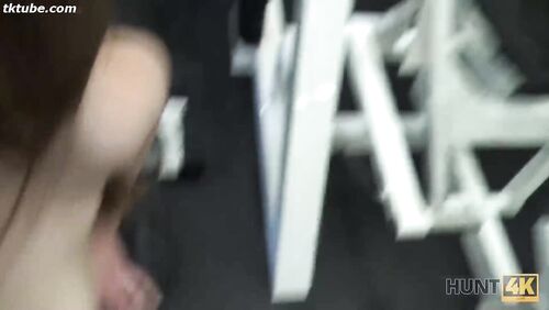 A girl has sex with a stranger in front of her boyfriend at the gym.