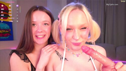 Lesbian Strapon sucking and ass spanking