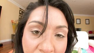 Brunette Latina with big boobs Charley Chase sucks and fucks you in POV sex
