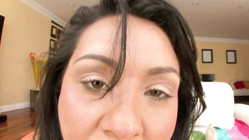Brunette Latina with big boobs Charley Chase sucks and fucks you in POV sex