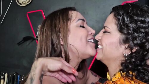 Halloween Lesbian Kiss
